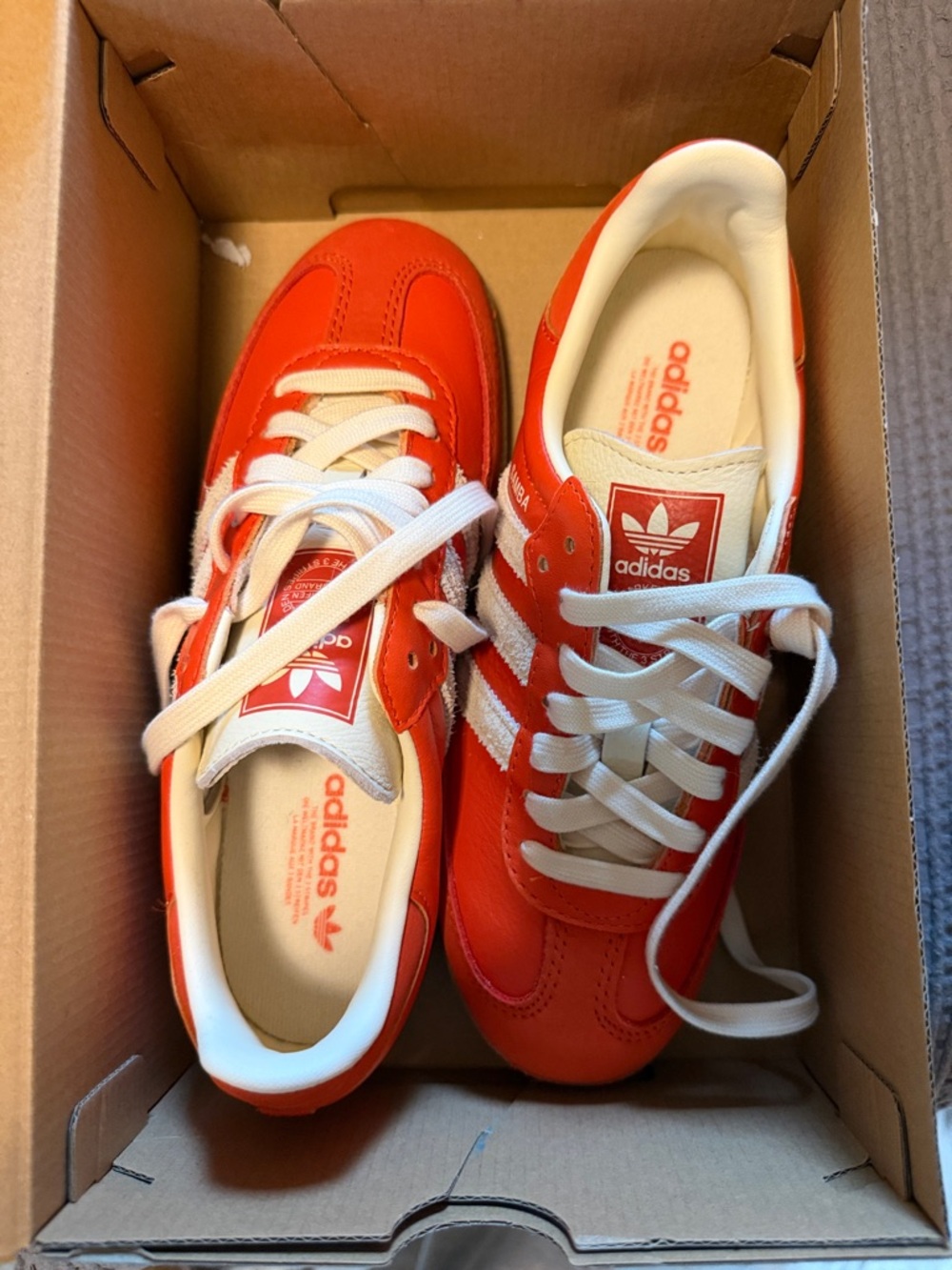 adidas Samba Retro Sneakers - Orange and White